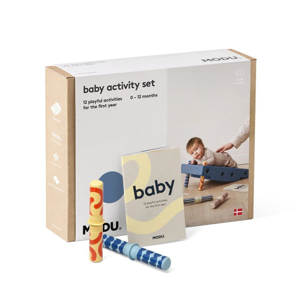 MODU Baby Aktivitets Sæt, 10 Dele - Deep Blue/Sky Blue