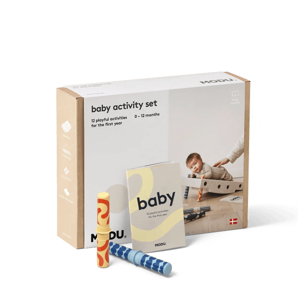 MODU Baby Aktivitets Sæt, 10 Dele - Sand Grey/Honey Yellow