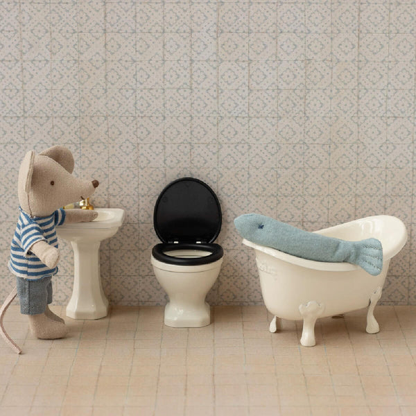 Maileg Toilet, Mus - Off White