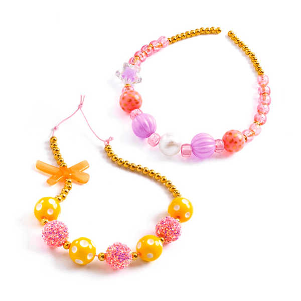 Bubble Plastperler med Guld Farver