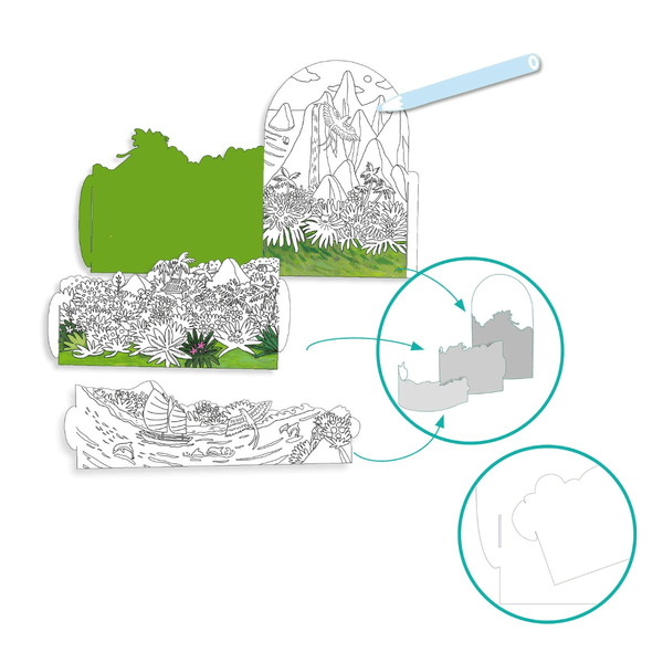 Djeco Kreativ diorama, På toppen af min ø