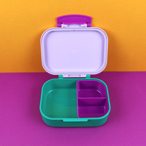 Brotdose/Lunchbox Mit Herausnehmbarem Einsatz, Smile - Flieder/Grün/Violett