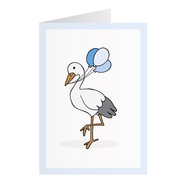 Kort Med Stork Blue (A6)