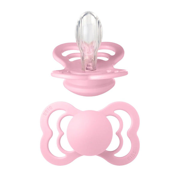 Bibs Supreme Silikone Sut, Str 2 - Baby Pink