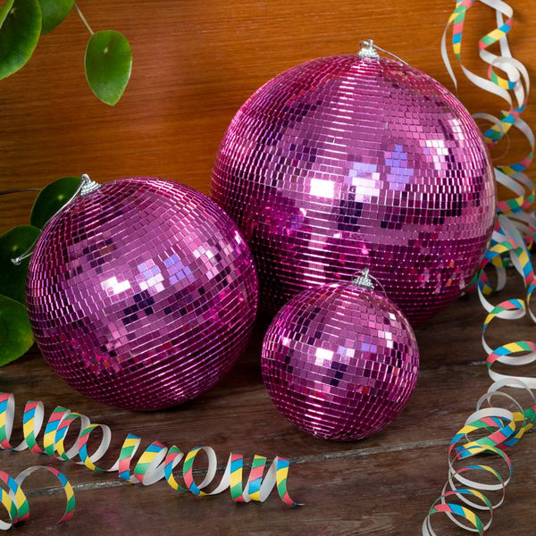 Disco Kugle Til Ophæng 15 cm - Pink