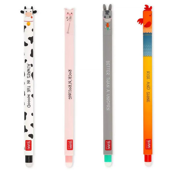Legami Erasable Gelpen, 4 - pak - Farm Sweet Farm