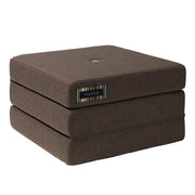 by KlipKlap 3 - fold single madras, brun med sand knapper