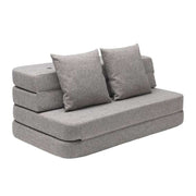 byKlipKlap 3 - fold sofa, 120 cm multigrå m grå knap