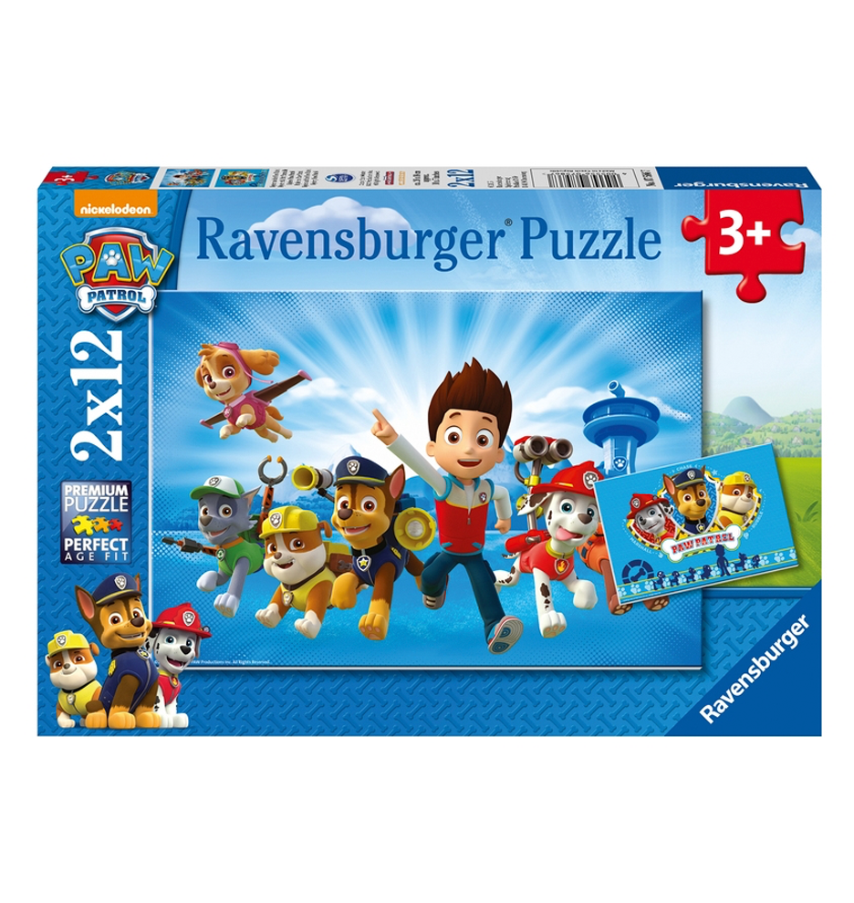 Paw Patrol puslespil 2 - i - 1, 12 brikker