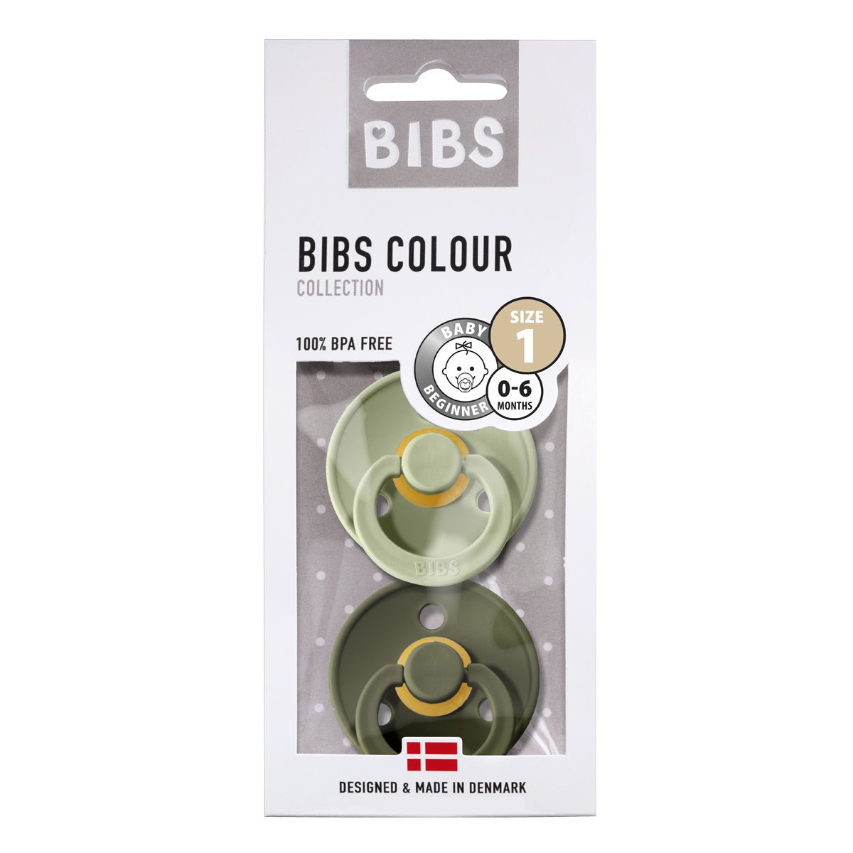Bibs 2 - pak rund sut, str 1 - Sage/Hunter Green