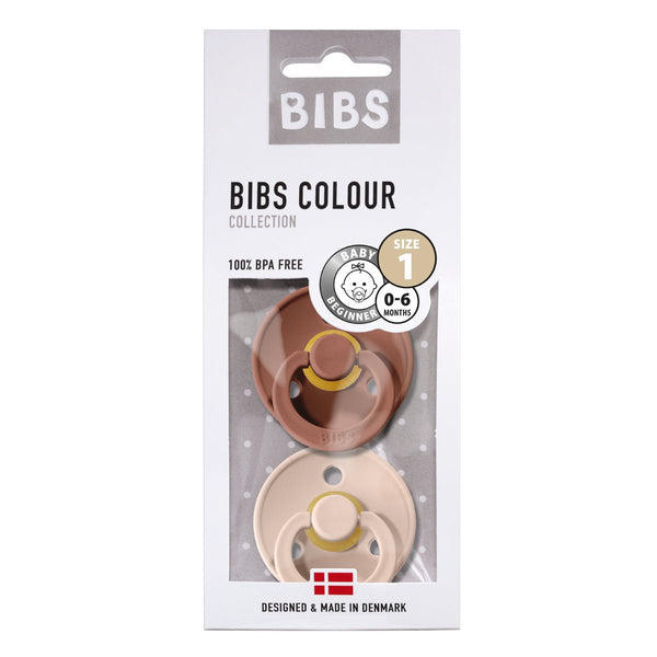 Bibs 2 - pak rund sut, str 1 - Woodchuck/Blush