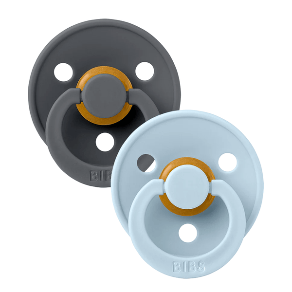 Bibs 2 - pak rund sut, str 2 - iron/baby blue