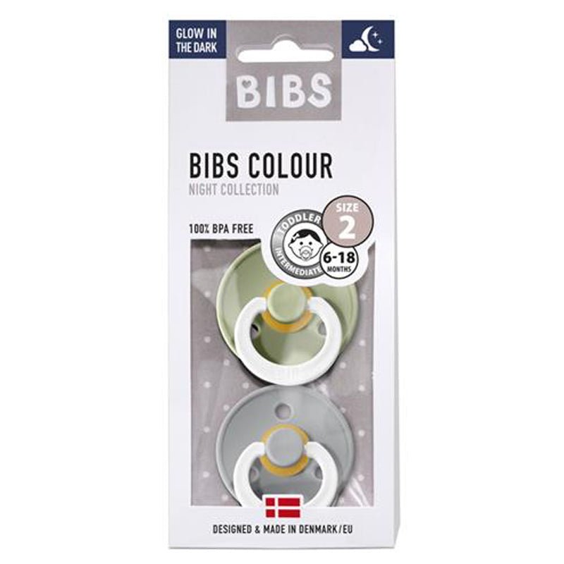 Bibs 2 - pak rund sut, str 2 - Sage NIGHT/Cloud NIGHT