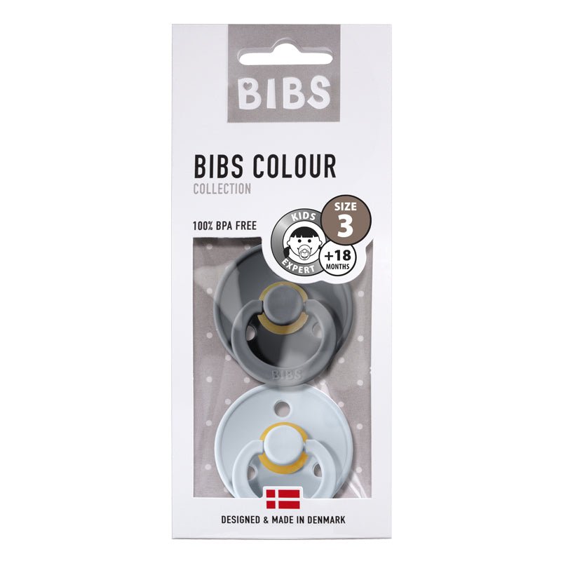 Bibs 2 - pak rund sut, str 3 - Iron/Baby Blue