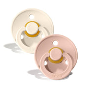 Bibs 2 - pak rund sut, str 3 - Ivory/Blush