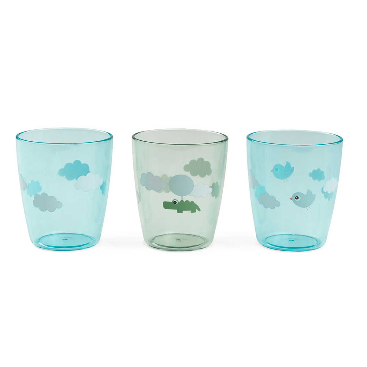 Done by Deer 3 - pak Yummy mini glas, happy clouds green