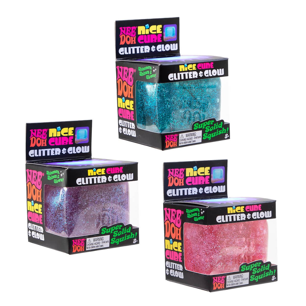Needoh Nice Cube Glitter & Glow, Asst