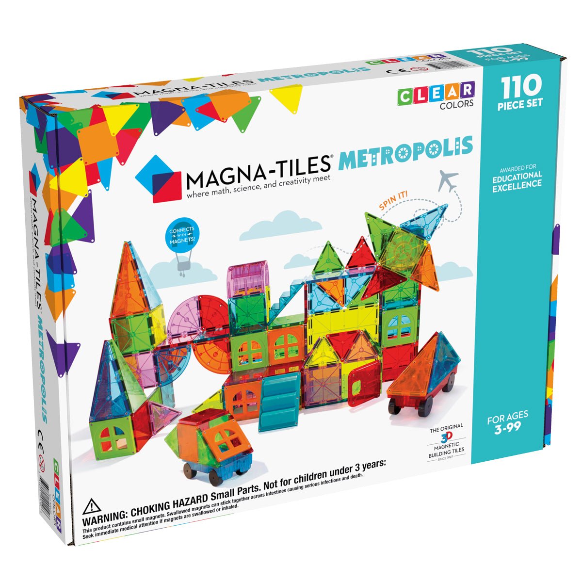 Magna - Tiles byggemagneter Metropolis, clear - 110 dele