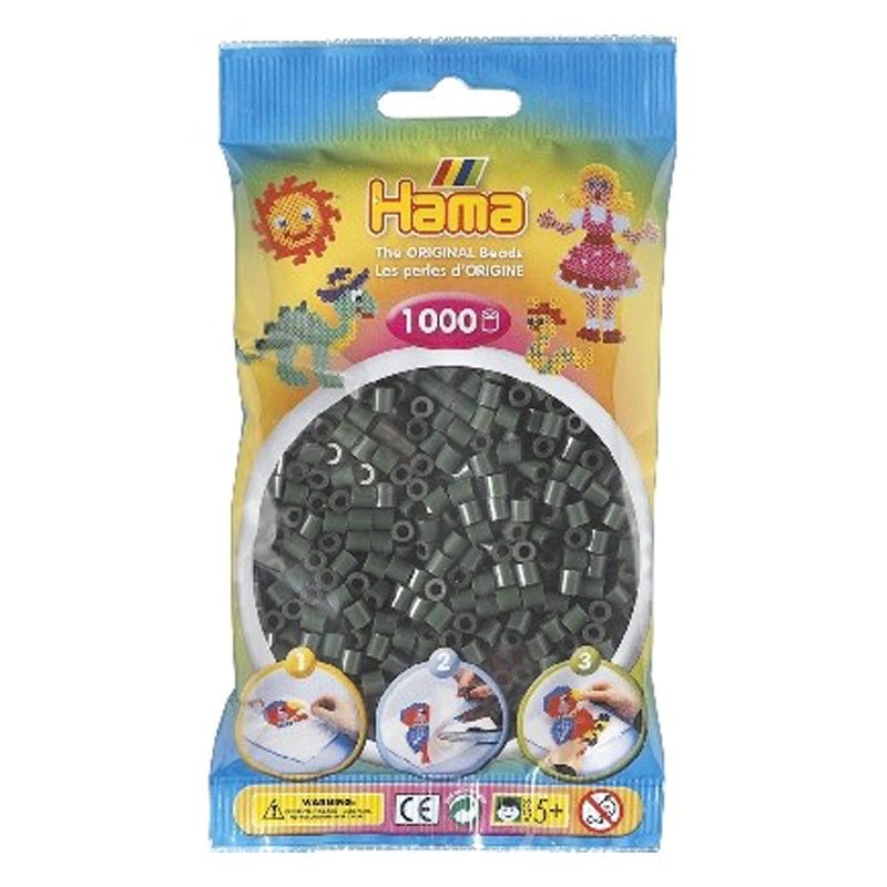 Hama perler 1000 stk olivengrøn, frv 28