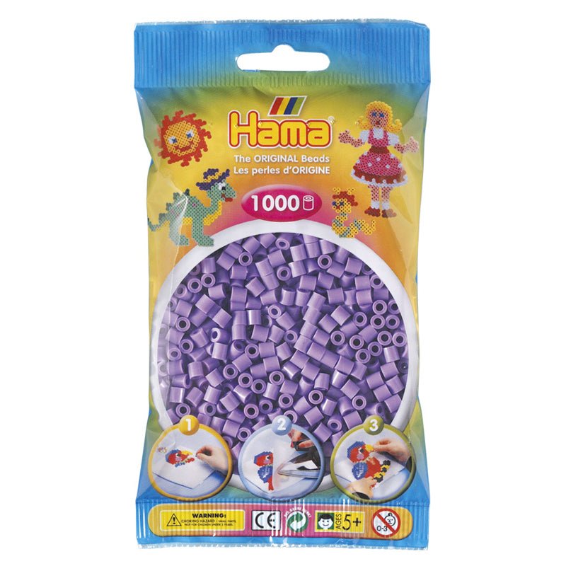 Hama perler 1000 stk lys lilla, frv 45