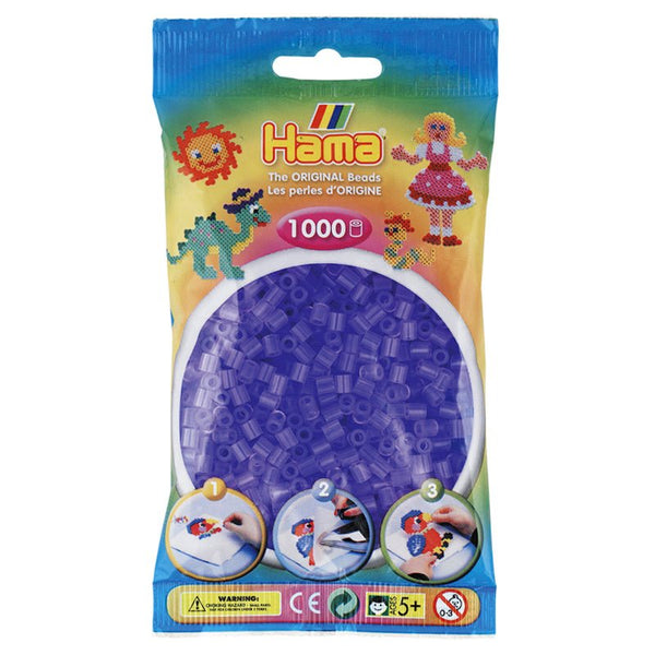 Hama perler 1000 stk transparent lyselilla, frv 74