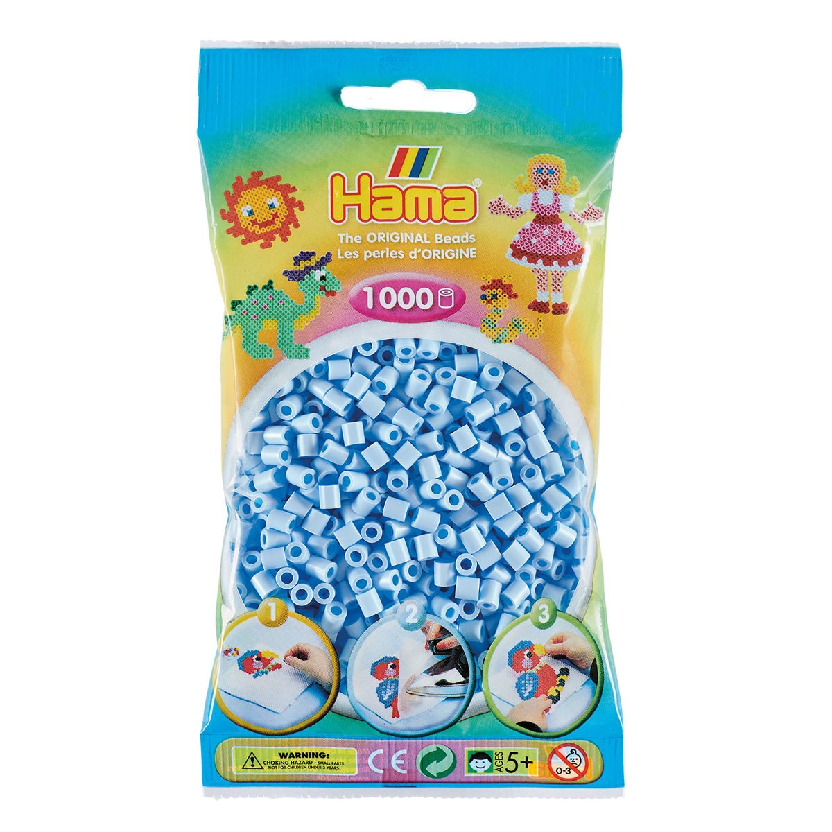 HAMA perler 1000 stk pastel is - blå, frv 97