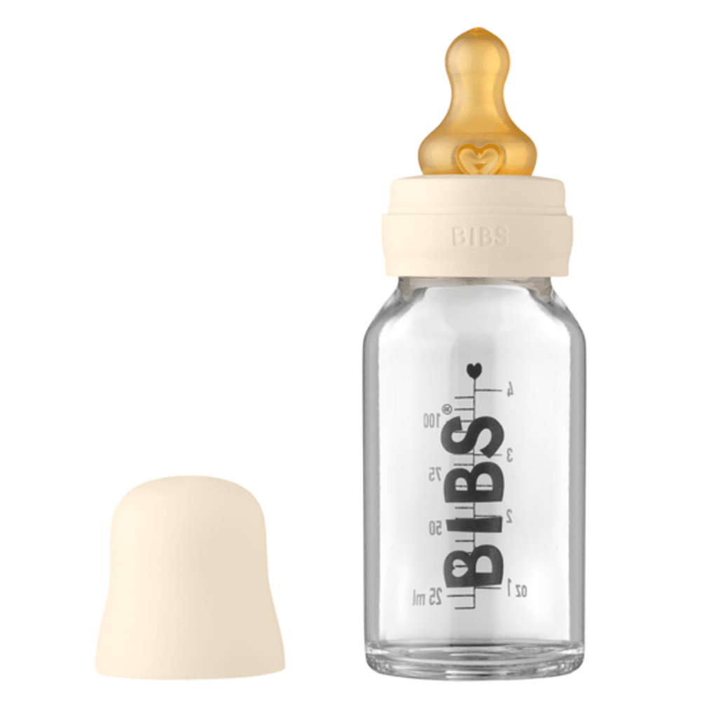 Bibs sutteflaske 110 ml, Complete set - Ivory
