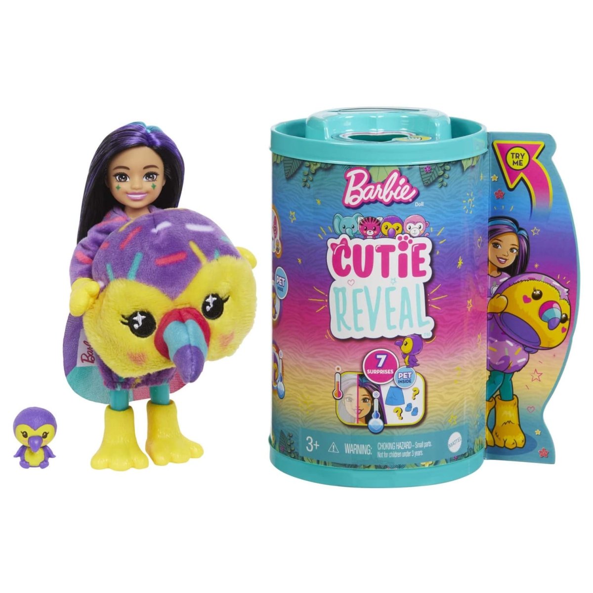 Barbie Cutie reveal Chelsea, jungle fugl