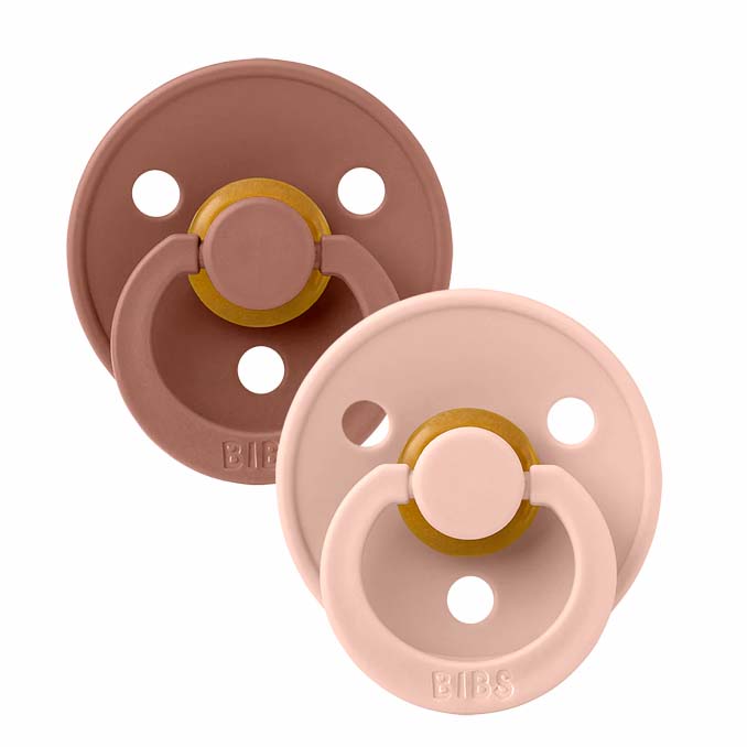 BIBS 2 pak, rund sut, str 2 - woodchuck / blush