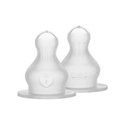 Bibs sutteflaskehoveder 2 - pak, silikone medium flow