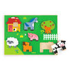 Relief-Holzpuzzle mit Bauernhof-Geschichte