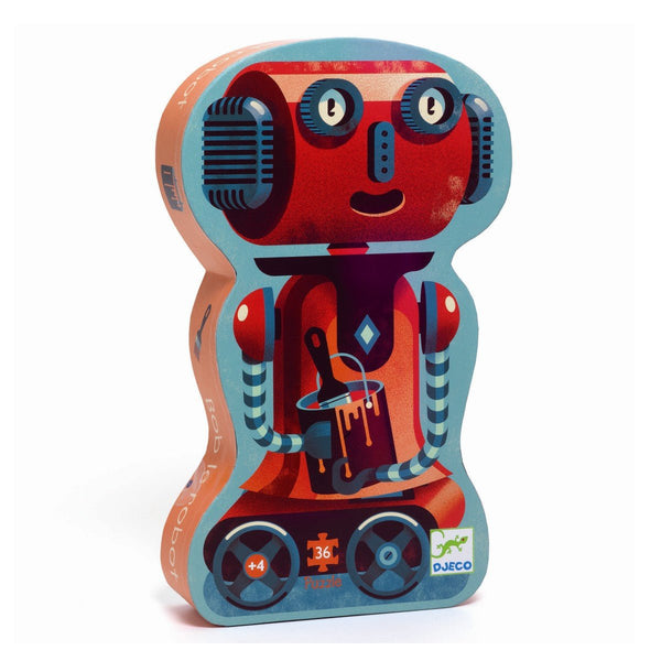Djeco silhuetpuslespil, Robot - 36 brikker