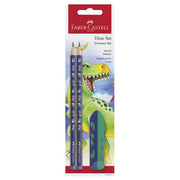 Faber - Castell 2 Blyanter + Viskelæder, Dinosaur