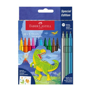 Faber - Castell Tusser 10 + 3 + Stickers, Dinosaur