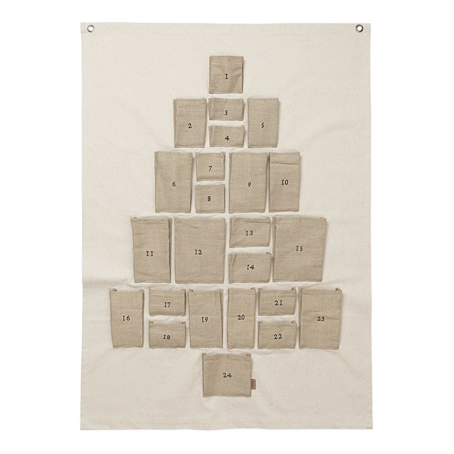 Ferm Living Pine Julekalenderophæng Maxi, Natural