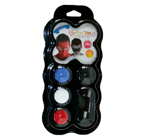Grim Tout palette med ansigtsmaling, 4 farver - Superhelte