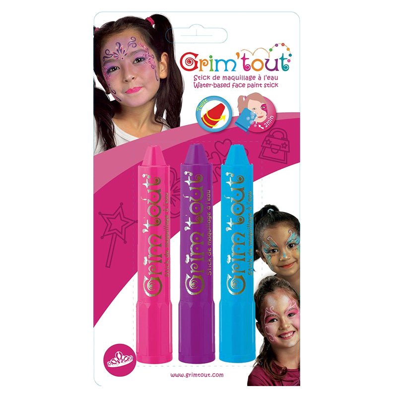 Grim Tout ansigtsmaling, 3 stk - prinsesser