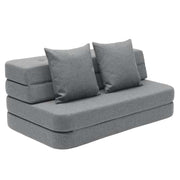 byKlipKlap 3 - fold sofa, 140 cm blågrå m grå knap