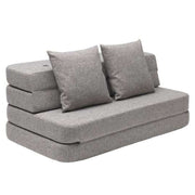 byKlipKlap 3 - fold sofa, 140 cm multigrå m grå knap