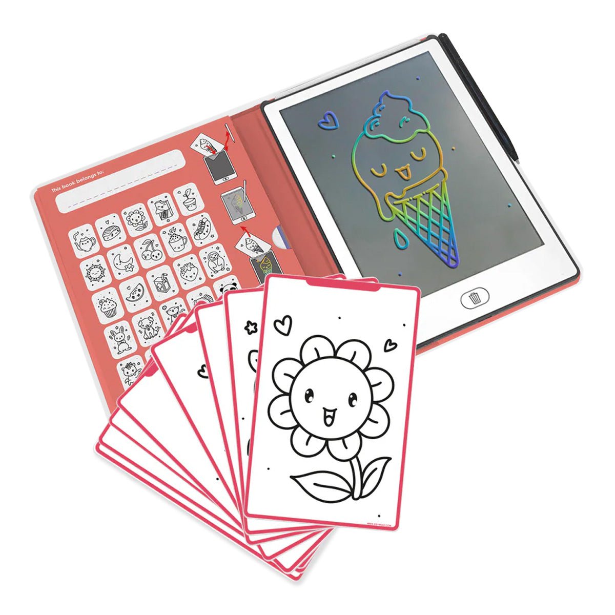 Kidydraw Mini Skitsebog med LCD Skærm, Kawaii