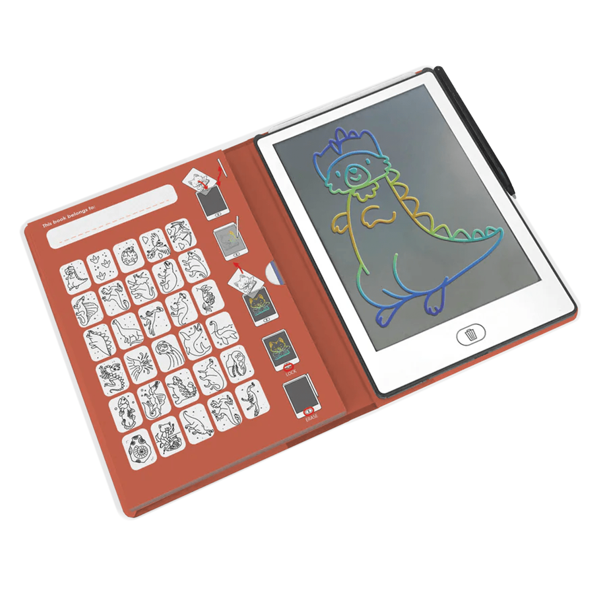 Kidydraw mini skitsebog med LCD skærm, dinosaur