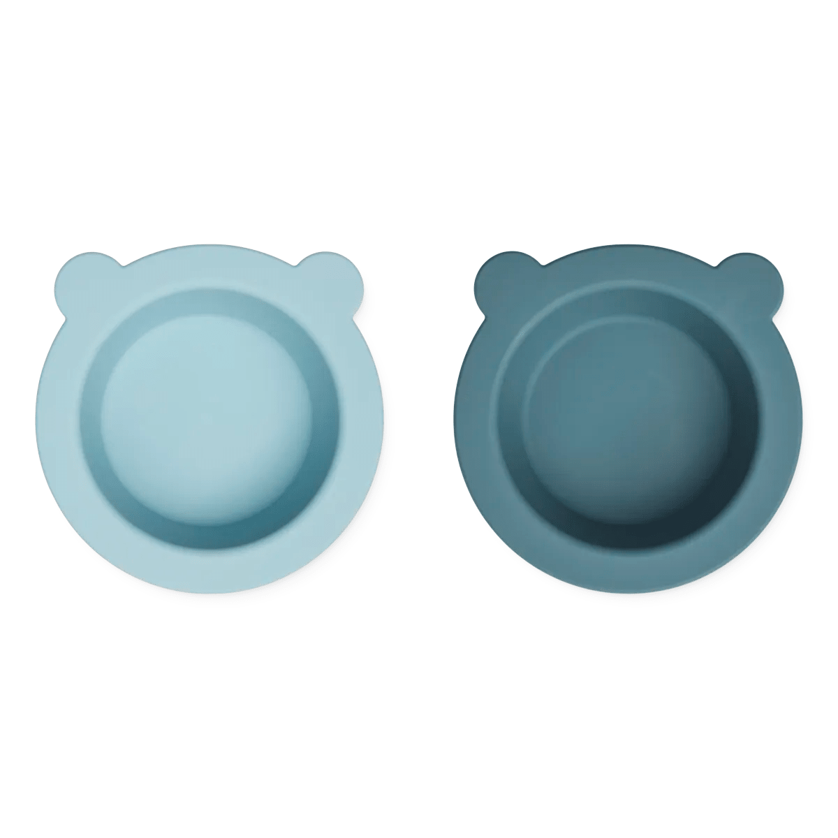 Liewood 2 - pak silikone skål, sea blue/whale blue