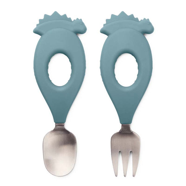 Liewood Stanley Baby Bestik sæt, Dino/ Whale blue