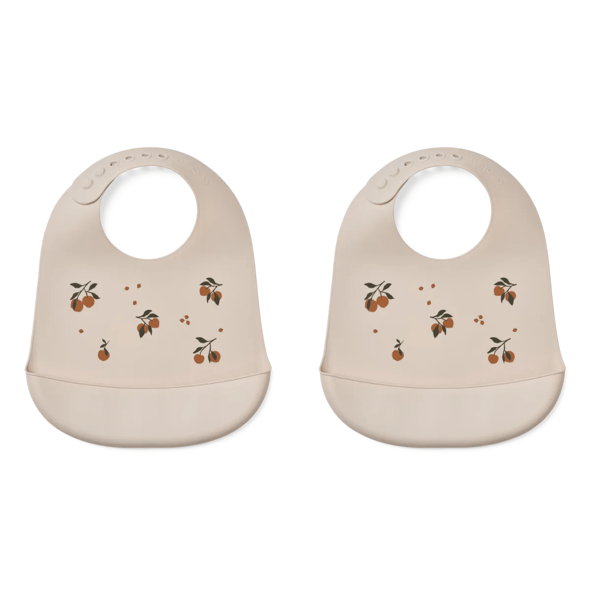 Liewood Tilda 2 - pak silikone hagesmæk, peach/sandy