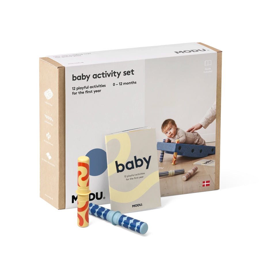 MODU Baby Aktivitets Sæt, 10 Dele - Deep Blue/Sky Blue