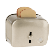 Maileg miniature toaster og brød, sølv