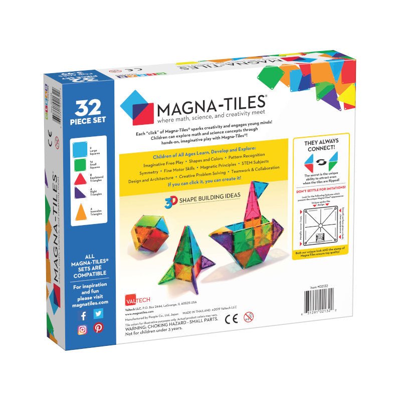 Magna - Tiles byggemagneter, clear - 32 dele