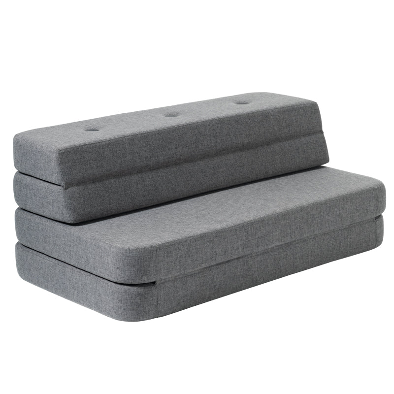 byKlipKlap 3 - fold sofa, 120 cm blågrå m grå knap
