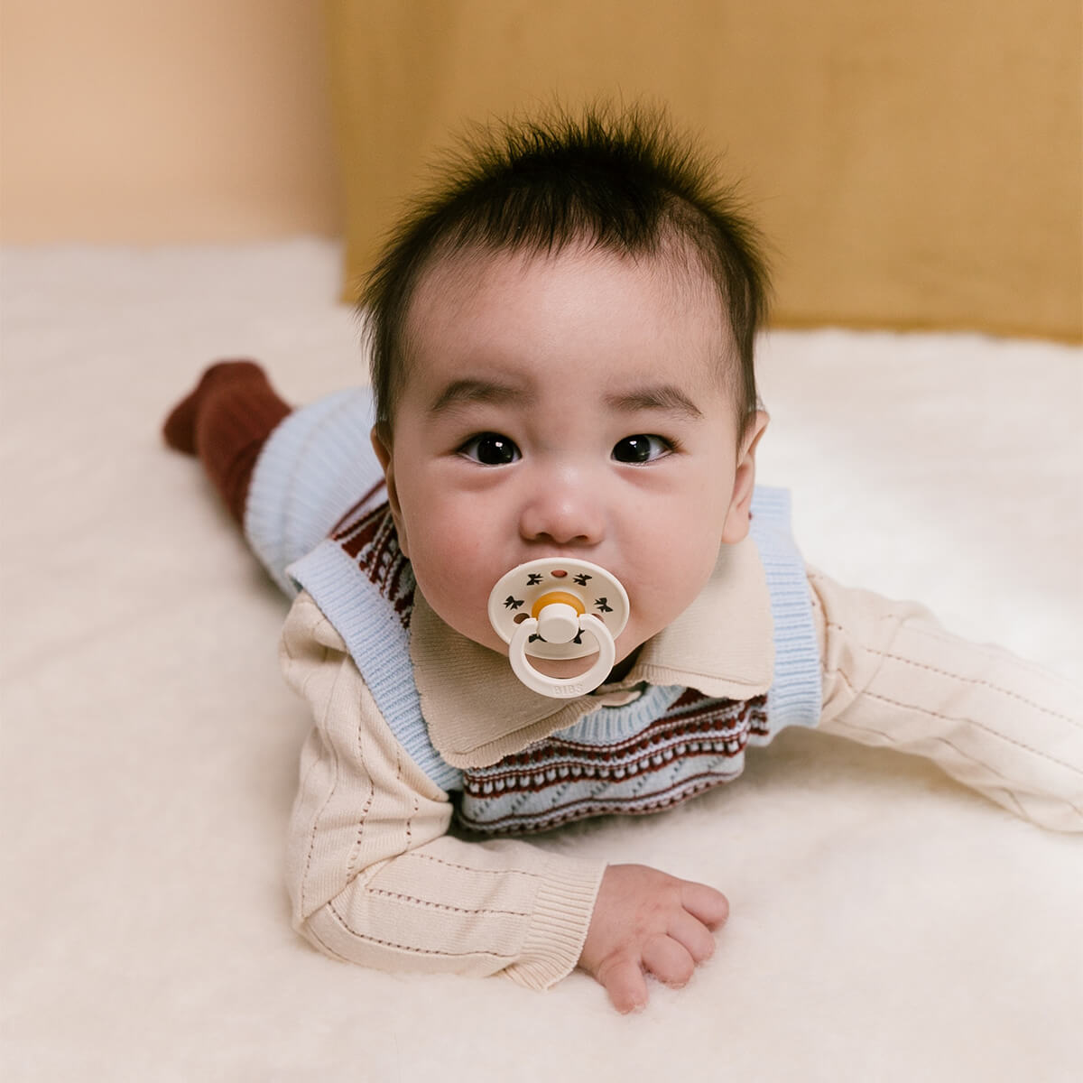 Bibs Holiday Bow 2 - Pak Colour Sut Str 1, Ivory/Plum