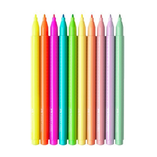 Faber - Castell grip tusser, 10 stk - neon og pastel